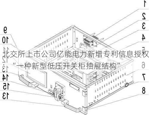 北交所上市公司亿能电力新增专利信息授权：“一种新型低压开关柜抽屉结构”