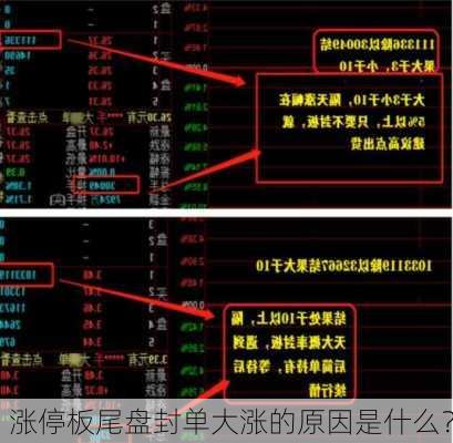 涨停板尾盘封单大涨的原因是什么？