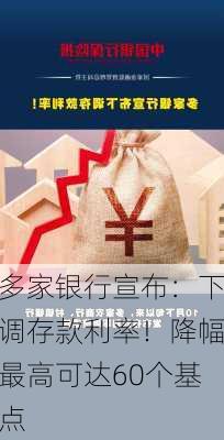 多家银行宣布：下调存款利率！降幅最高可达60个基点