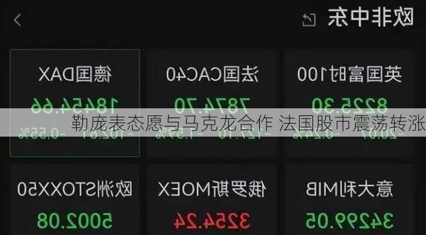 勒庞表态愿与马克龙合作 法国股市震荡转涨
