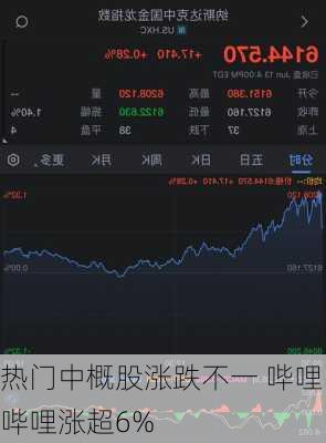 热门中概股涨跌不一 哔哩哔哩涨超6%