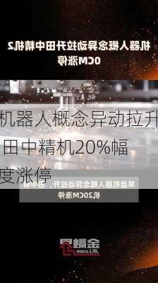 机器人概念异动拉升 田中精机20%幅度涨停