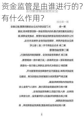 资金监管是由谁进行的？有什么作用？