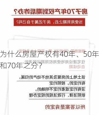 为什么房屋产权有40年、50年和70年之分？