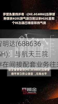 智明达(688636.SH)：与航天三院存在间接配套业务往来