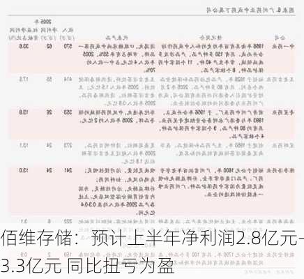 佰维存储：预计上半年净利润2.8亿元-3.3亿元 同比扭亏为盈