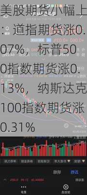 美股期货小幅上涨：道指期货涨0.07%，标普500指数期货涨0.13%，纳斯达克100指数期货涨0.31%