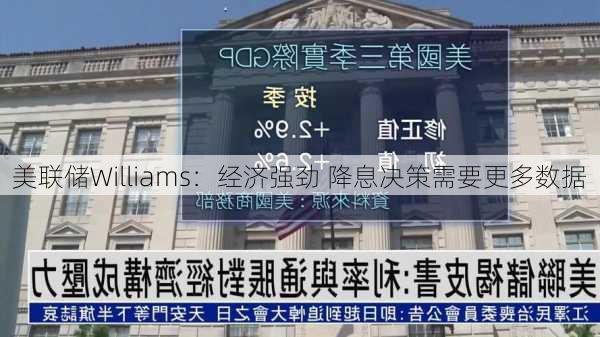 美联储Williams：经济强劲 降息决策需要更多数据