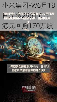 小米集团-W6月18日斥资2961.6万港元回购170万股