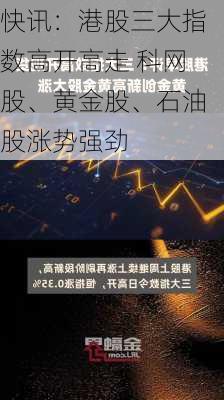 快讯：港股三大指数高开高走 科网股、黄金股、石油股涨势强劲