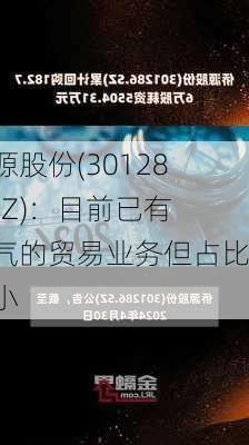 侨源股份(301286.SZ)：目前已有氢气的贸易业务但占比较小