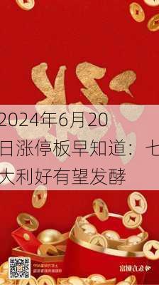 2024年6月20日涨停板早知道：七大利好有望发酵