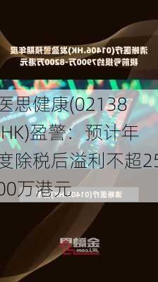 医思健康(02138.HK)盈警：预计年度除税后溢利不超2500万港元