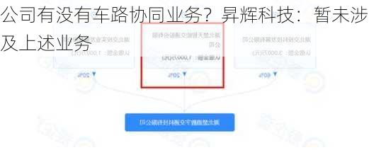 公司有没有车路协同业务？昇辉科技：暂未涉及上述业务