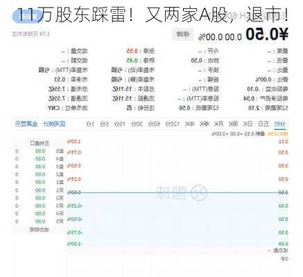 11万股东踩雷！又两家A股，退市！