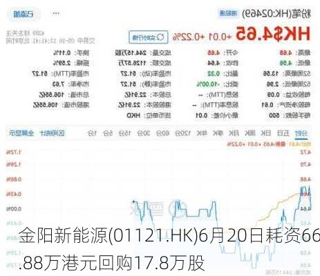 金阳新能源(01121.HK)6月20日耗资66.88万港元回购17.8万股