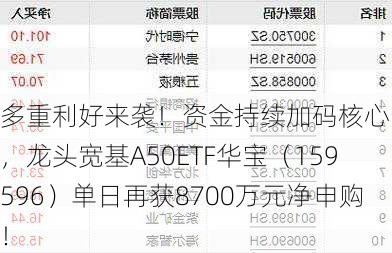 多重利好来袭！资金持续加码核心资产，龙头宽基A50ETF华宝（159596）单日再获8700万元净申购！