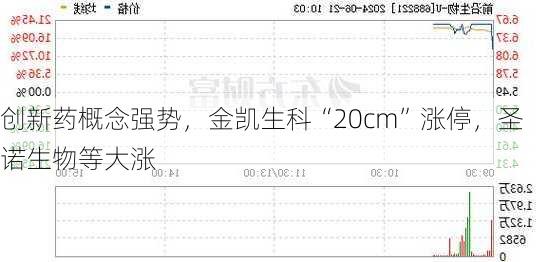 创新药概念强势，金凯生科“20cm”涨停，圣诺生物等大涨