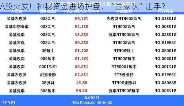 A股突发！神秘资金进场护盘，“国家队”出手？