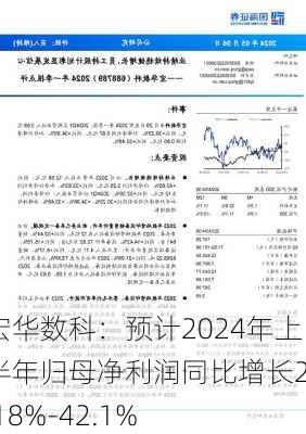 宏华数科：预计2024年上半年归母净利润同比增长25.18%-42.1%