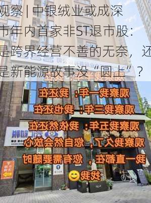 观察 | 中银绒业或成深市年内首家非ST退市股：是跨界经营不善的无奈，还是新能源故事没“圆上”？