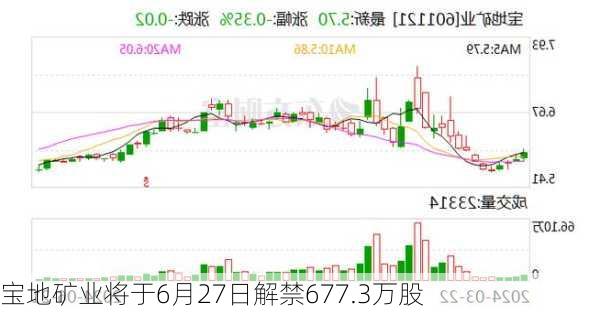 宝地矿业将于6月27日解禁677.3万股