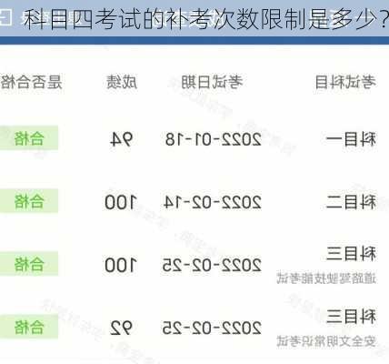 科目四考试的补考次数限制是多少？