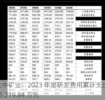 大中矿业：2023 年度研发费用累计支出 15,219.84 万元