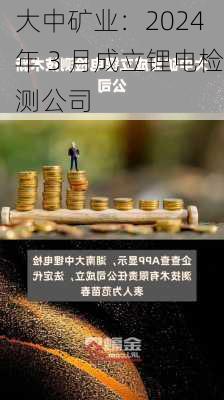 大中矿业：2024 年 3 月成立锂电检测公司