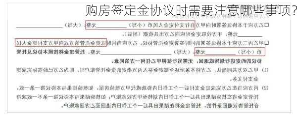 购房签定金协议时需要注意哪些事项？