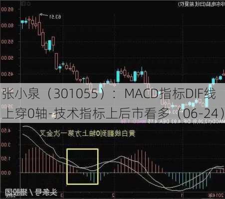 张小泉（301055）：MACD指标DIF线上穿0轴-技术指标上后市看多（06-24）