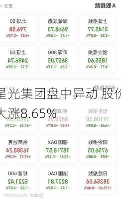 星光集团盘中异动 股价大涨8.65%