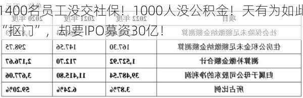 1400名员工没交社保！1000人没公积金！天有为如此“抠门”，却要IPO募资30亿！