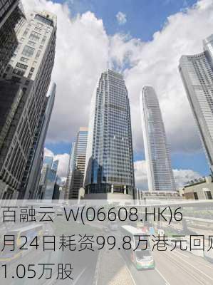 百融云-W(06608.HK)6月24日耗资99.8万港元回购11.05万股