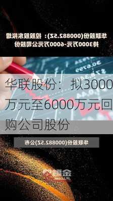 华联股份：拟3000万元至6000万元回购公司股份