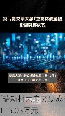 斯瑞新材大宗交易成交1115.03万元