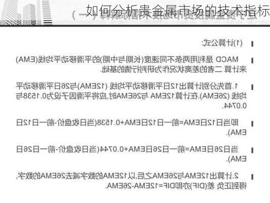 如何分析贵金属市场的技术指标