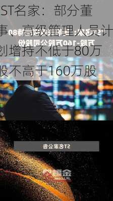 *ST名家：部分董事、高级管理人员计划增持不低于80万股不高于160万股