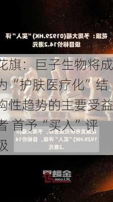 花旗：巨子生物将成为“护肤医疗化”结构性趋势的主要受益者 首予“买入”评级