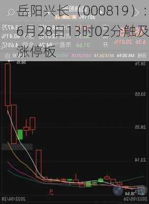 岳阳兴长（000819）：6月28日13时02分触及涨停板