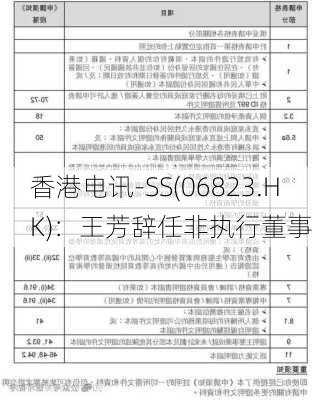 香港电讯-SS(06823.HK)：王芳辞任非执行董事