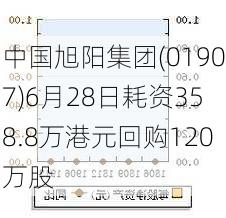 中国旭阳集团(01907)6月28日耗资358.8万港元回购120万股