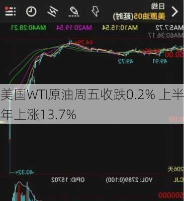 美国WTI原油周五收跌0.2% 上半年上涨13.7%