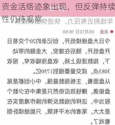 资金活络迹象出现，但反弹持续性仍待观察