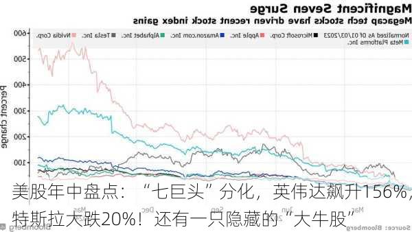 美股年中盘点：“七巨头”分化，英伟达飙升156%，特斯拉大跌20%！还有一只隐藏的“大牛股”