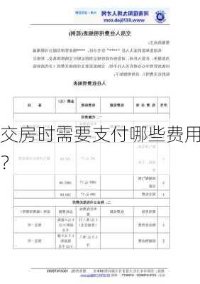 交房时需要支付哪些费用？