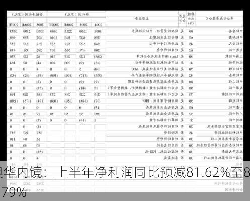 澳华内镜：上半年净利润同比预减81.62%至87.79%