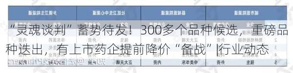 “灵魂谈判”蓄势待发！300多个品种候选，重磅品种迭出，有上市药企提前降价“备战”|行业动态