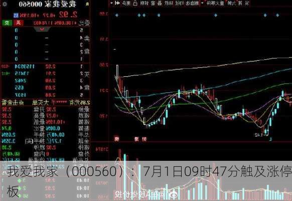 我爱我家（000560）：7月1日09时47分触及涨停板