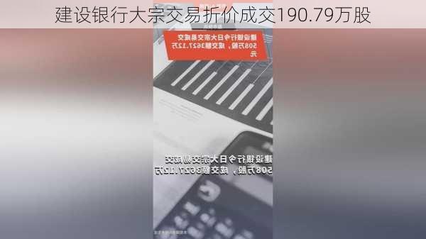 建设银行大宗交易折价成交190.79万股